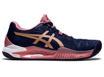 Asics Dam Tennisskor GEL-Resolution 8 Marinblå/Guld